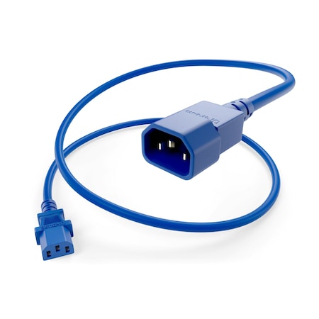 Unc Group Data Center Rated Power Cord C13-C14, 14Awg, 15Amp, 250V, Sjt Jacket,  PWCD-C13C14-15A-01F-BLU